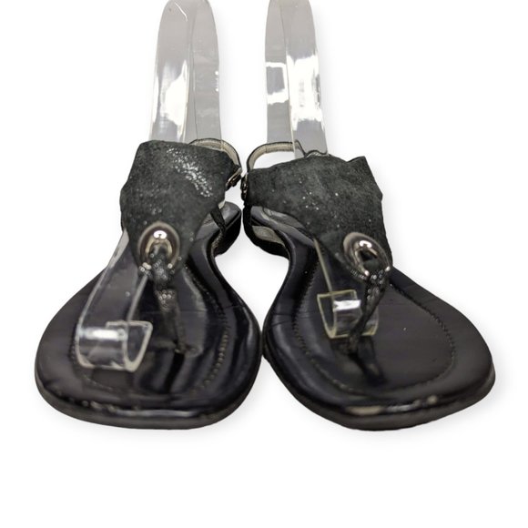 AK Anne Klein InFlex Black & Glittery Sandals Size 6 - Picture 3 of 12